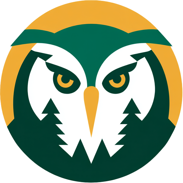 Pursue Life Outdoors logo with a minimalistic owl face and camera lens, representing Pacific Northwest nature photography.